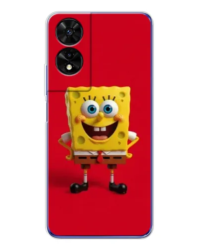 Чехол для TCL 505 с картинкой «Спанч Боб на красном»