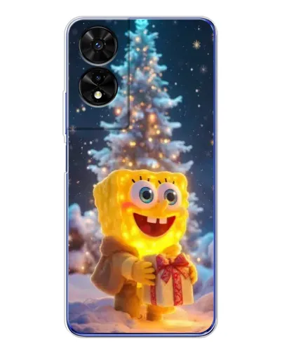 Чехол для TCL 505 с картинкой «Рождественский Спанч Боб»