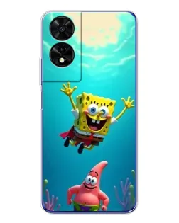 Чехол для TCL 505 с картинкой «Спанч Боб под водой»