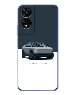 Чехол для TCL 505 с картинкой «Серебристый Cybertruck Tesla»