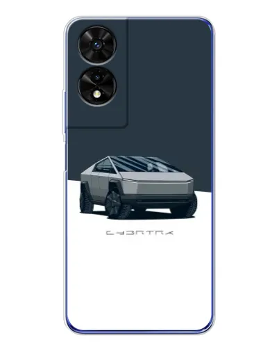 Чехол для TCL 505 с картинкой «Серебристый Cybertruck Tesla»