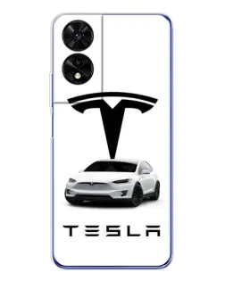 Чехол для TCL 505 с картинкой «Tesla White Style»