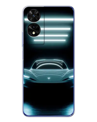 Чехол для TCL 505 с картинкой «Tesla в неоне»