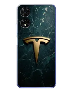 Чехол для TCL 505 с картинкой «Мраморная Tesla Gold»