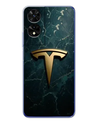 Чехол для TCL 505 с картинкой «Мраморная Tesla Gold»