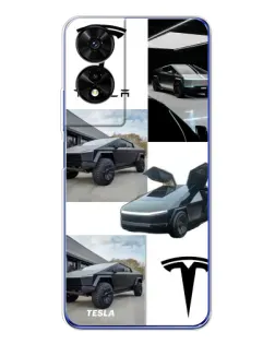Чехол для TCL 505 с картинкой «Коллаж Cybertruck Tesla»