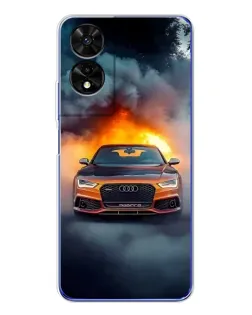 Чохол для TCL 505 з картинкою «Audi у вогняному диму»
