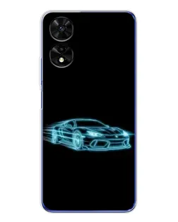 Чохол для TCL 505 з картинкою «Неоновий контур Lamborghini»