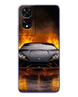 Чохол для TCL 505 з картинкою «Lamborghini у вогні»