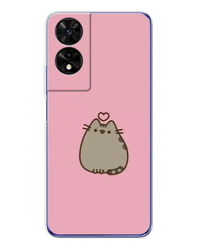 Чехол для TCL 505 с картинкой «Pusheen сердце»