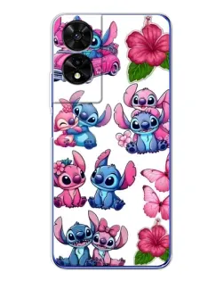 Чехол для TCL 505 с картинкой «Стикеры Stitch и Angel»