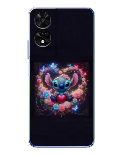 Чехол для TCL 505 с картинкой «Stitch в цветах» Чехол для TCL 505 с картинкой «Stitch в цветах»