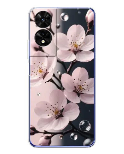 Чехол для TCL 505 с картинкой «Нежная сакура и капли» Чехол для TCL 505 с картинкой «Нежная сакура и капли»