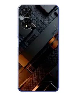 Чохол для TCL 505 з картинкою «Чорні геометричні блоки»