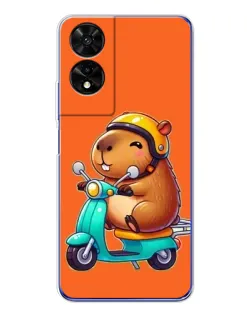 Чехол для TCL 505 с картинкой «Капибара на скутере»
