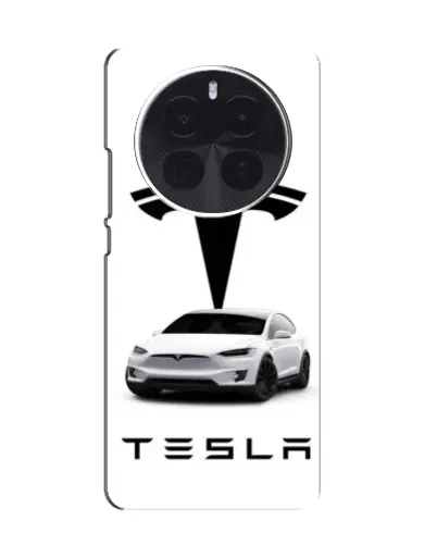 Чехол для TCL 60 Ultra NxtPaper с картинкой «Tesla White Style»