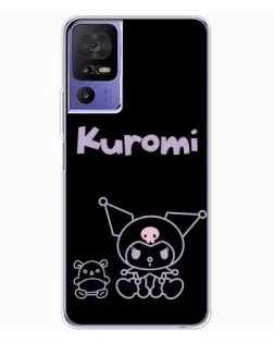Чехол для TCL 605 с картинкой «Kuromi — черный минимализм»