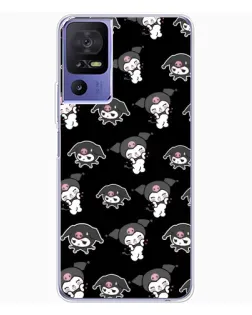 Чехол для TCL 605 с картинкой «Черный паттерн Kuromi»
