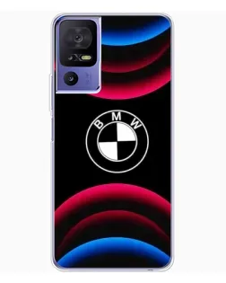 Чехол для TCL 605 с картинкой «Логотип BMW и неоновые дуги»