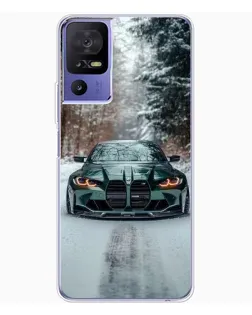 Чехол для TCL 605 с картинкой «BMW в зимнем лесу»