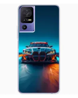 Чехол для TCL 605 с картинкой «BMW — огни неона»
