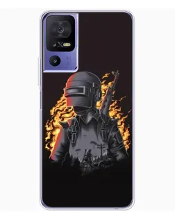Чехол для TCL 605 с картинкой «PUBG — огненный силуэт»
