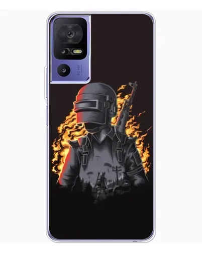 Чехол для TCL 605 с картинкой «PUBG — огненный силуэт»