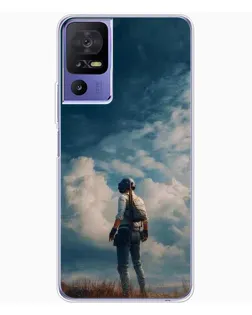 Чехол для TCL 605 с картинкой «Герой PUBG на скале»