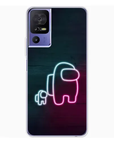 Чехол для TCL 605 с картинкой «Among Us неон-арт»