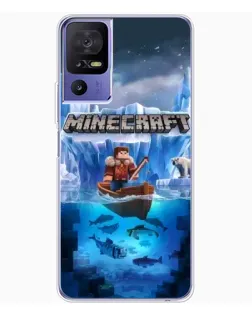 Чехол для TCL 605 с картинкой «Minecraft ледяной мир»