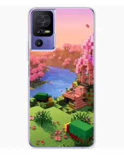 Чехол для TCL 605 с картинкой «Розовое дерево Minecraft»