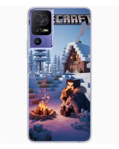 Чехол для TCL 605 с картинкой «Зимний Minecraft»