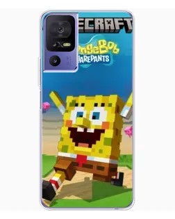 Чехол для TCL 605 с картинкой «Губка Боб Minecraft»