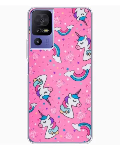 Чехол для TCL 605 с картинкой «Unicorn паттерн розовый»