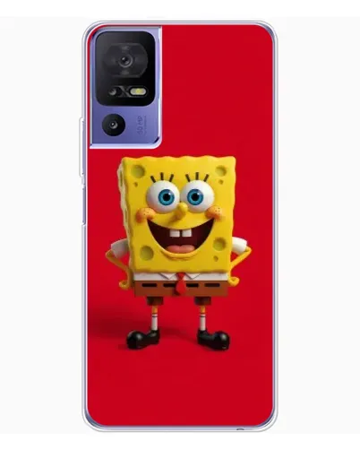 Чехол для TCL 605 с картинкой «Спанч Боб на красном»