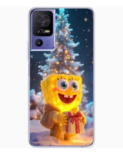 Чехол для TCL 605 с картинкой «Рождественский Спанч Боб»