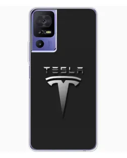 Чехол для TCL 605 с картинкой «Стальной логотип Tesla»