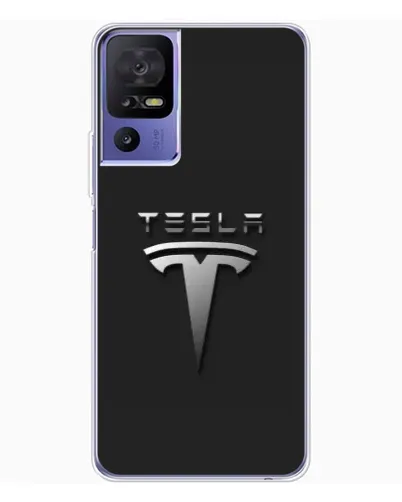 Чехол для TCL 605 с картинкой «Стальной логотип Tesla»