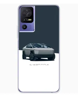 Чехол для TCL 605 с картинкой «Серебристый Cybertruck Tesla»