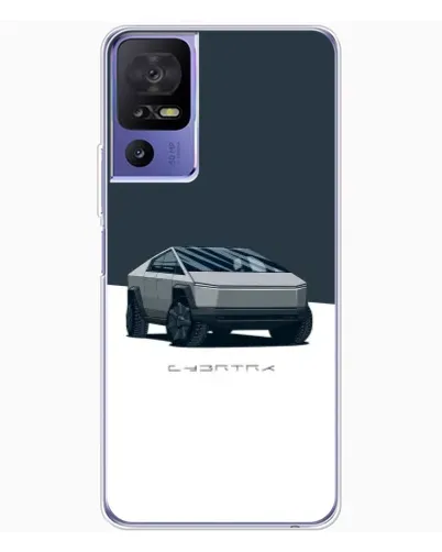Чехол для TCL 605 с картинкой «Серебристый Cybertruck Tesla»