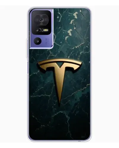 Чехол для TCL 605 с картинкой «Мраморная Tesla Gold»