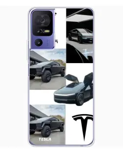 Чехол для TCL 605 с картинкой «Коллаж Cybertruck Tesla»