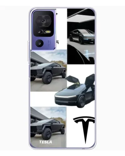Чехол для TCL 605 с картинкой «Коллаж Cybertruck Tesla»
