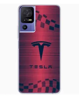 Чехол для TCL 605 с картинкой «Тесла красный карбон»
