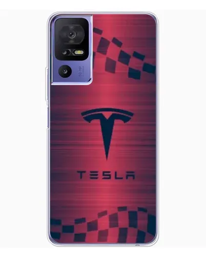 Чехол для TCL 605 с картинкой «Тесла красный карбон»