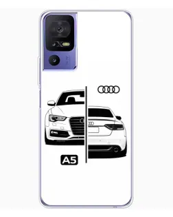 Чехол для TCL 605 с картинкой «Audi — контрастный дизайн»