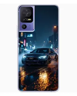 Чехол для TCL 605 с картинкой «Ночной город и Audi»