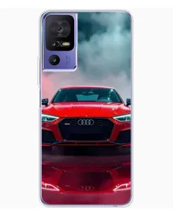 Чехол для TCL 605 с картинкой «Audi RS — красный стиль»