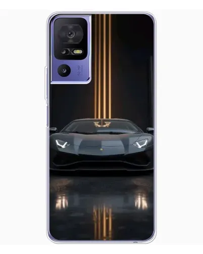 Чехол для TCL 605 с картинкой «Lamborghini золотые линии»