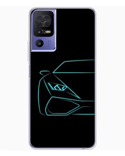 Чехол для TCL 605 с картинкой «Голубой силуэт Lamborghini»